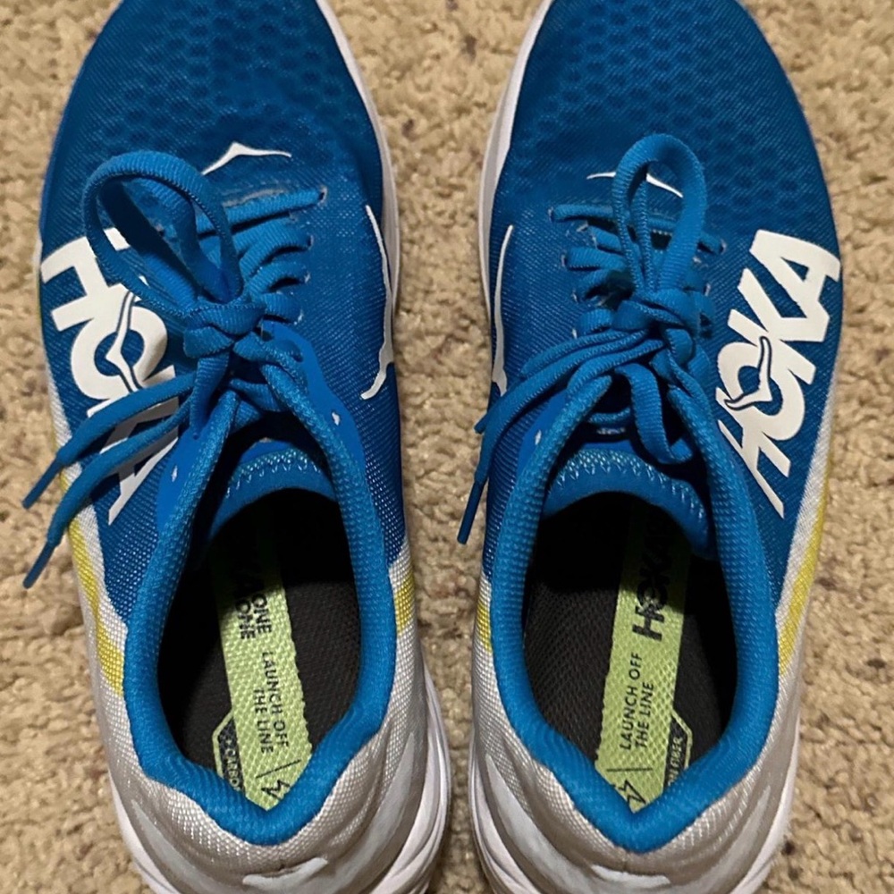 HOKA One One Rocket X Women’s Size 9 Blue White Carbon Plate Running Shoes - Picture 6 of 7